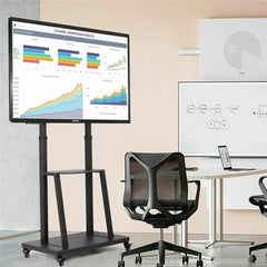 Floor Tv Mount Stand Bracket Rolling For 32"-80" Screens Vesa 600X400 Hold 65Kg