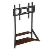 2 Tiers Rustic Wood Shelves Heavy Duty Universal Tv Floor Stand For 32-75 Inches - Free Delivery