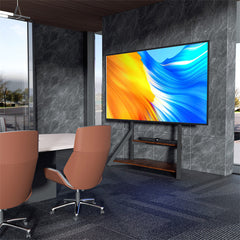 Reinforced Metal 65-100" Tv Floor Stand 2 Tier Shelf Tv Mount Adjustable Height - Free Delivery