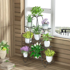 Oversized Metal Plant Stand with 9-Tier Flower Display Shelves - Free Delivery