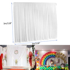 Large 3×3 m White Wedding Backdrop Curtains for Baby Shower and Birthday Decor - Free Delivery