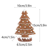 Brown Charming Gingerbread Christmas Tree Figurine - Festive Resin Holiday Table Decor Ornament