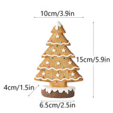 Yellow Charming Gingerbread Christmas Tree Figurine - Festive Resin Holiday Table Decor Ornament