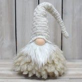 Off White Charming Handcrafted Christmas Gnome - Nordic Tomte Plush Figurine for Holiday Decor(11*11*36cm)