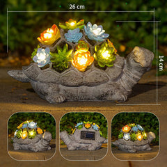 Big turtle Charming Solar-Powered Animal Garden Statue - Waterproof Resin Figurine with Glowing LED Accents