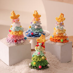 2 Pcs Style C Yellow and Green Handmade Crochet Christmas Tree Ornament