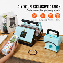 2 in 1 Tumbler and Hat Heat Press Machine Heat Machine for Caps Hats Mugs