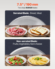 VEVOR Meat Slicer 180W 190 mm Electric Deli Food Slicer for Meat Bread Cheese