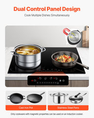 6000W 4 Burner Induction Cooktop Electric Countertop Burner Touch Control