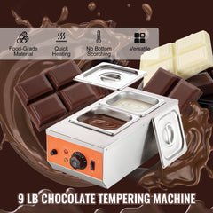 Chocolate Tempering Machine, 2 Tanks Chocolate Melting Pot with TEMP Control