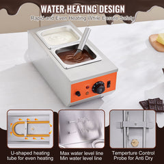 Chocolate Tempering Machine, 2 Tanks Chocolate Melting Pot with TEMP Control