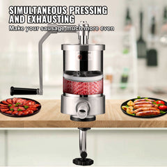 Sausage Stuffer 2.5LBS/1.5L Capacity Homemade Sausage Maker Stainless Steel