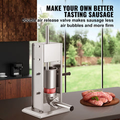 Sausage Stuffer 5LBS/3L Capacity Homemade Sausage Maker Stainless Steel