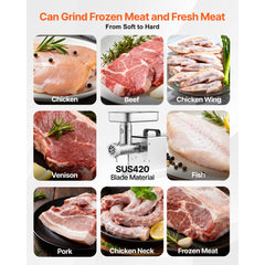 Commercial Electric Meat Grinder 5 Lbs/Min Sausage Stuffer Maker Kitchen