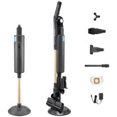Devanti Cordless Vacuum Cleaner with Auto-Empty Dust Station, 18kPa Powerful Suction 1.05kg Lightweight 40Mins Runtime 3-Speed LED Floor Head Washable HEPA Filter Stick Vacuum, Grey