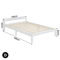 Artiss Bed Frame Double Full Size Wooden Mattress Base Timber Platform