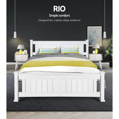 Artiss Queen Size Wooden Bed Frame Kids Adults Timber