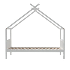 Artiss Bed Frame Wooden Base Kids Single Timber House with 2 Storage Drawers Beds White