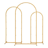 Wedding Arch Backdrop Stand Set of 3 Gold Metal Wedding Arched Frame, Easy to Assemble, Stable Balloon Arch Standfor Wedding, Baby Shower, Party Decor