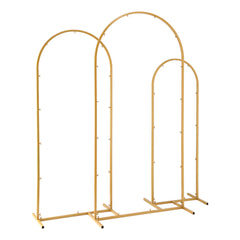 Wedding Arch Backdrop Stand Set of 3 Gold Metal Wedding Arched Frame, Easy to Assemble, Stable Balloon Arch Standfor Wedding, Baby Shower, Party Decor