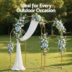 Wedding Arch Backdrop Stand Set of 3 Gold Metal Wedding Arched Frame, Easy to Assemble, Stable Balloon Arch Standfor Wedding, Baby Shower, Party Decor