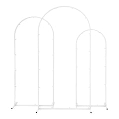 Wedding Arch Backdrop Stand Set of 3 Metal Wedding Arched Frame White, Easy to Assemble, Stable Balloon Arch Standfor Wedding, Baby Shower, Party Deco