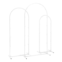 Wedding Arch Backdrop Stand Set of 3 Metal Wedding Arched Frame White, Easy to Assemble, Stable Balloon Arch Standfor Wedding, Baby Shower, Party Deco