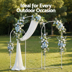Wedding Arch Backdrop Stand Set of 3 Metal Wedding Arched Frame White, Easy to Assemble, Stable Balloon Arch Standfor Wedding, Baby Shower, Party Deco