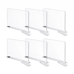 Artiss 6 Pack Closet Organizers and Storage Clear Shelf Dividers
