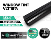 Giantz Window Tint Film Black Roll 15% VLT Home House 100cm X 30m Tinting tools