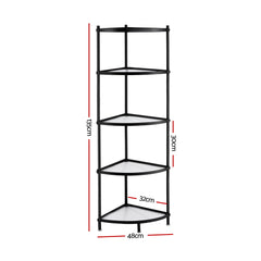 Artiss 5-Tier Kitchen Corner Shelf Rack Stand Microwave Metal Storage Shelves