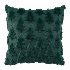 Jingle Jollys Christmas Tree Pillow Covers 2 Packs Cushion Covers Soft Faux Fur Jacquard Throw Pillow Covers 45 x 45cm Green