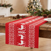 Jingle Jollys Christmas Table Runner Reindeers 270x28CM Dining Party Décor Red