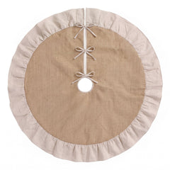 Jingle Jollys 120cm Christmas Tree Skirt Linen Christmas Tree Mat Decor