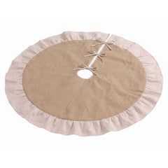 Jingle Jollys 120cm Christmas Tree Skirt Linen Christmas Tree Mat Decor