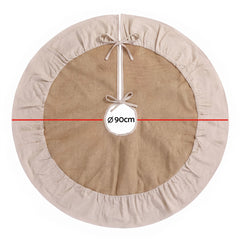 Jingle Jollys 90cm Christmas Tree Skirt Linen Christmas Tree Mat Decor