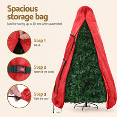 Jingle Jollys Christmas Tree Storage Bag Fits Up to 8ft Tree Xmas Bag Zipper Red