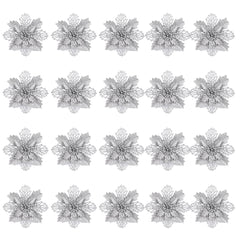 Jingle Jollys 20Pcs Christmas Tree Flower Set Garland Wreath Poinsettia Decorations
