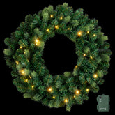 Jingle Jollys 60cm Pre-Lit Christmas Wreath GarlandsWarm White LED Light Door