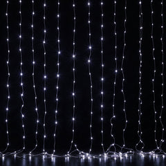 Jingle Jollys 3X3M Christmas Lights Curtain String Light 300 LED Cool White