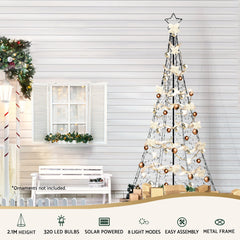 Jingle Jollys Solar Christmas Tree 2.1m 320 LED Net Lights Xmas Trees Decoration