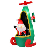 Jingle Jollys Christmas Inflatable Santa in Helicopter 2.55M Height LED Illuminated Decorations