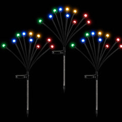 Jingle Jollys Christmas Lights Solar Firefly Lights Garden Decoration Path Lights Multicolour 3 Pack
