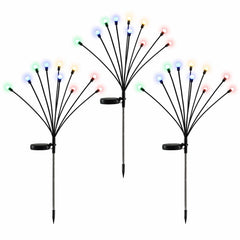Jingle Jollys Christmas Lights Solar Firefly Lights Garden Decoration Path Lights Multicolour 3 Pack