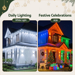 Jingle Jollys 15M Christmas Lights Permanent String Eaves Light 36 LED