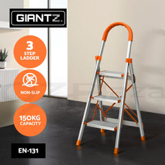 Giantz 3 Step Ladder Multi-Purpose Folding Aluminium Light Weight Platform
