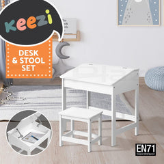 Keezi 2PCS Kids Table and Chairs Set Activity Children Playing Toys Study Desk