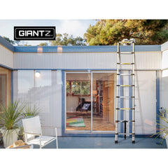 Giantz 2.6M Telescopic Ladder Aluminium Extension Extendable Steps Adjustable
