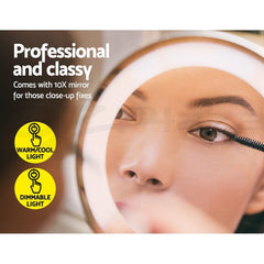 Embellir Extendable Makeup Mirror 10X Magnifying Double-Sided Bathroom Silver