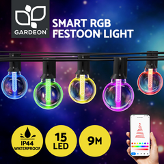 Gardeon Smart Festoon Lights Outdoor Waterproof RGB LED String Light WiFi APP